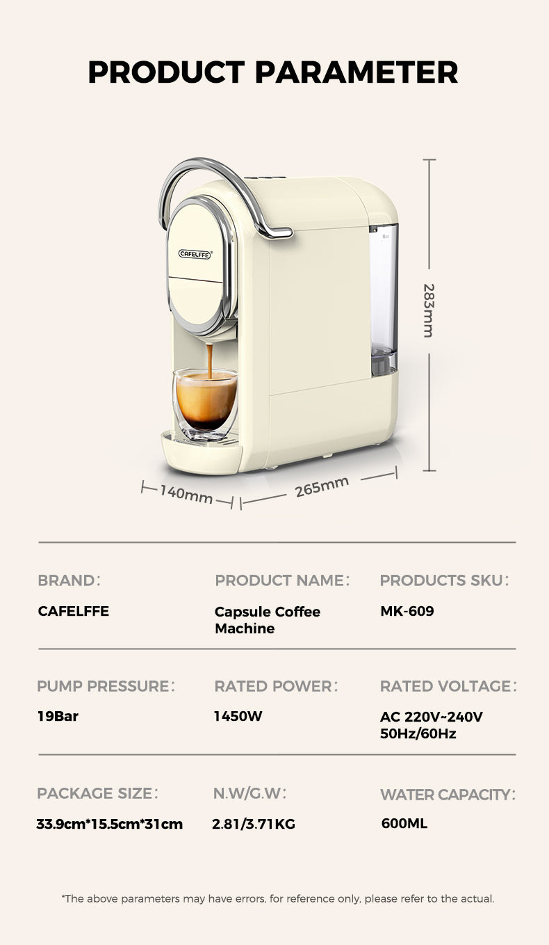CAFELFFE 3-in-1 Hot/Cold Capsule Coffee Machine MK609 White
