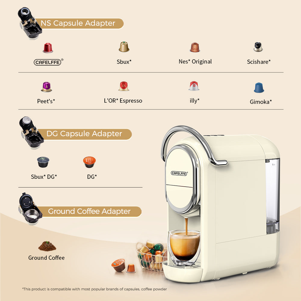CAFELFFE 3-in-1 Hot/Cold Capsule Coffee Machine MK609 White