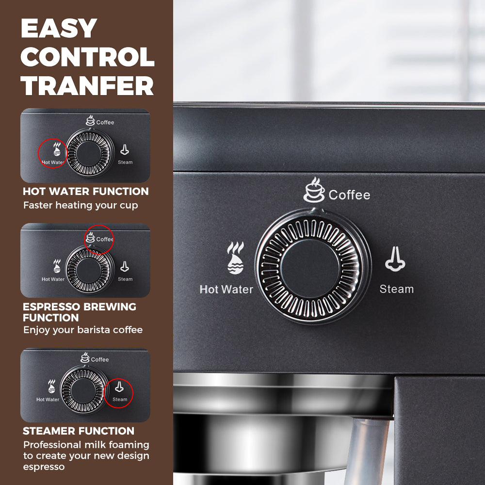CAFELFFE Semi-automatic Espresso Coffee Machine MK601F Grey