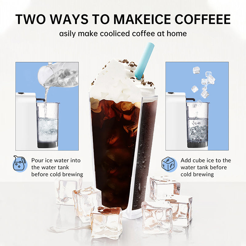 CAFELFFE 4-in-1 Hot/Cold Capsule Coffee Machine MK603 Black/White