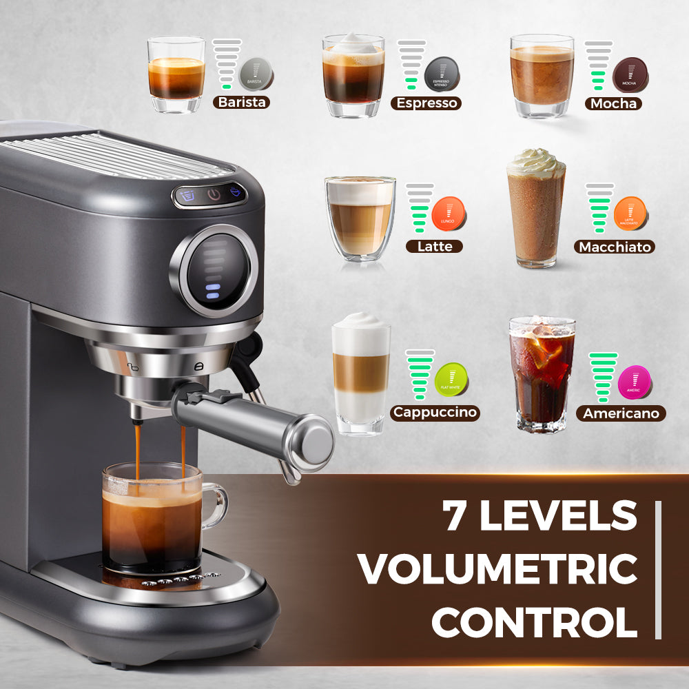 CAFELFFE 4-in-1 Espresso Coffee Machine MK601F Grey, Nepresso/DG Capsules