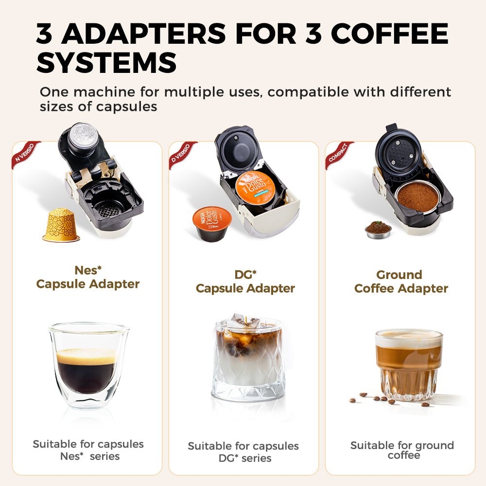 CAFELFFE 3-in-1 Hot/Cold Capsule Coffee Machine MK609 White