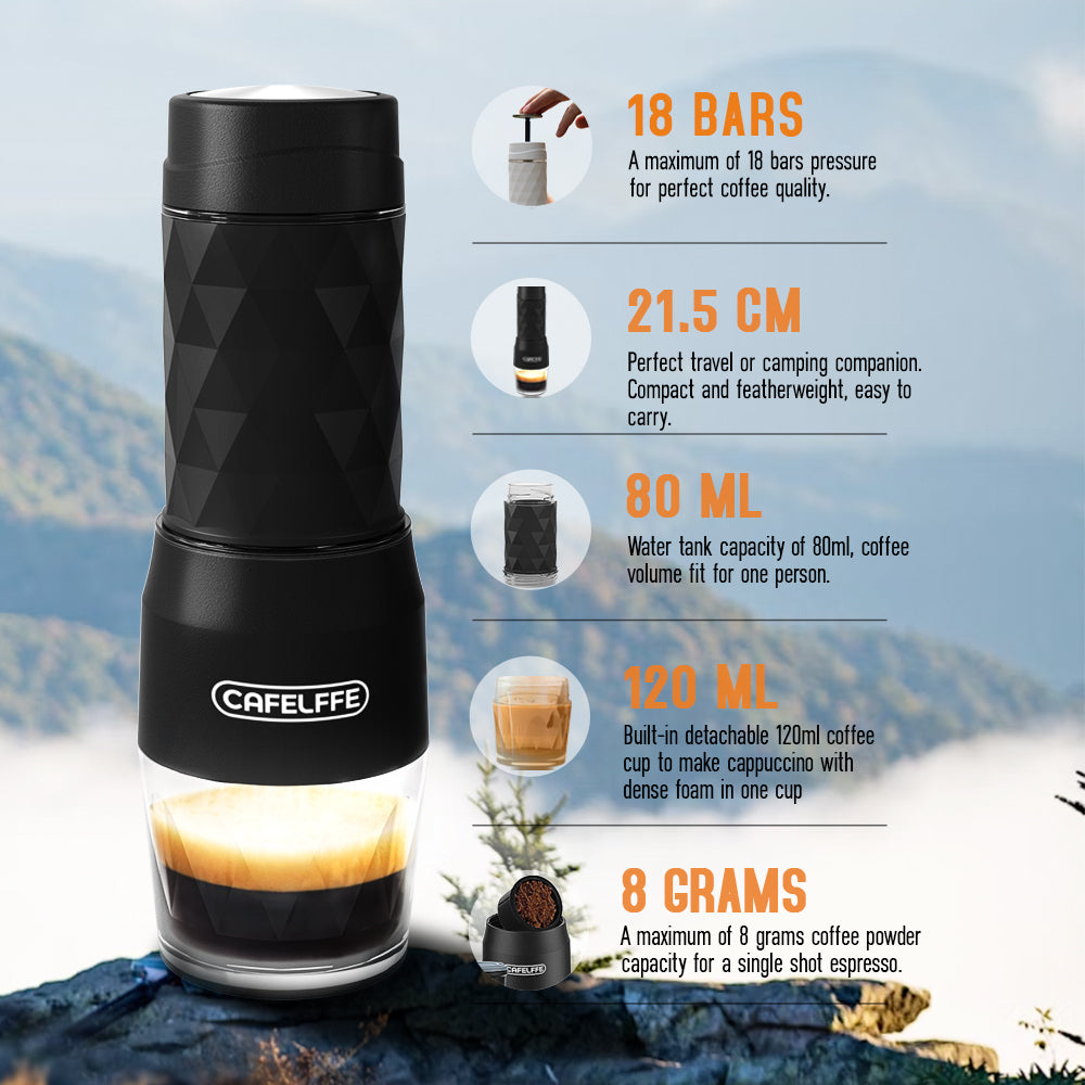 CAFELFFE 3-in-1 Portable Espresso Coffee Machine MK501 Black/White