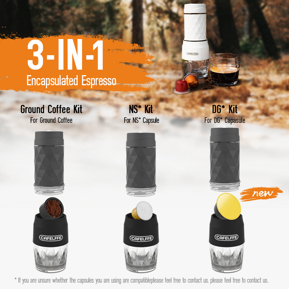 CAFELFFE 3-in-1 Portable Espresso Coffee Machine MK501 Black/White