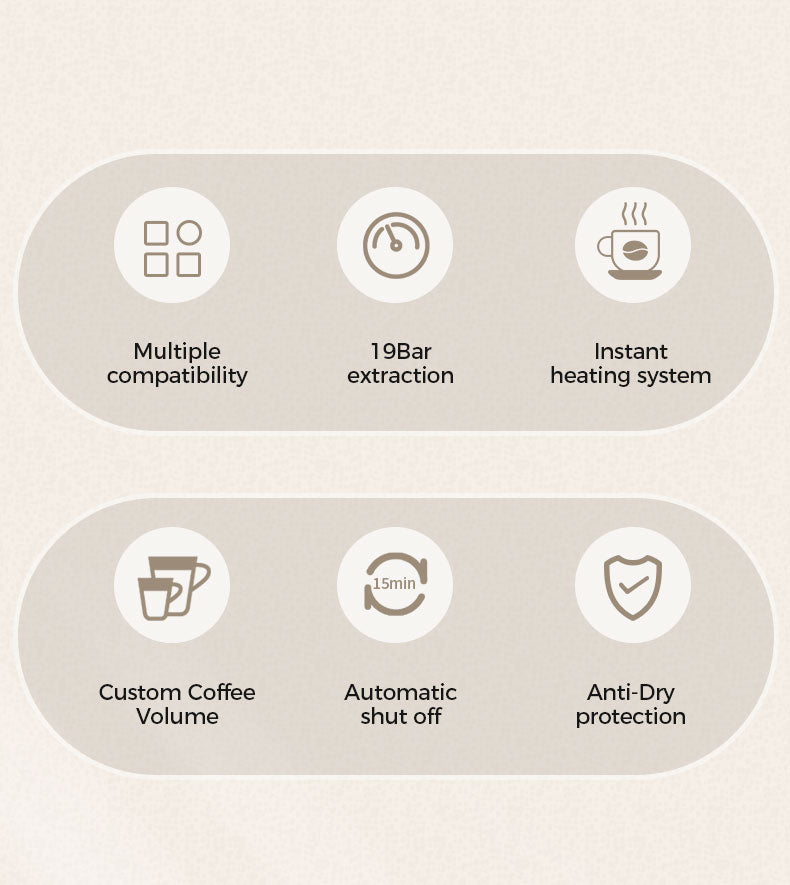 CAFELFFE 3-in-1 Hot/Cold Capsule Coffee Machine MK602 Black