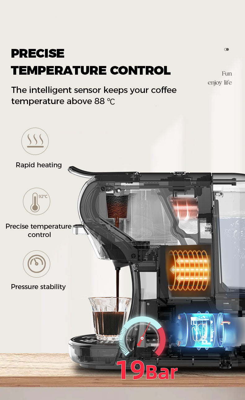 CAFELFFE 3-in-1 Hot/Cold Capsule Coffee Machine MK602 Black