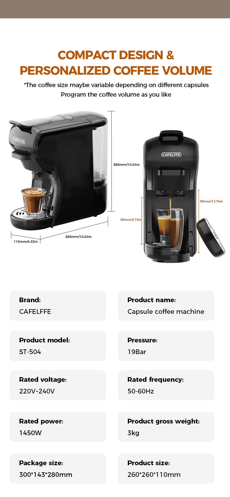 CAFELFFE 3-in-1 Hot/Cold Capsule Coffee Machine MK602 Black