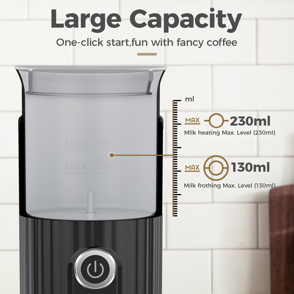 CAFELFFE Hot/Cold Electric Milk Frother MK-201 Black/White