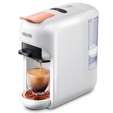 CAFELFFE 5-in-1 Hot/Cold Capsule Coffee Machine MK606 Black/White