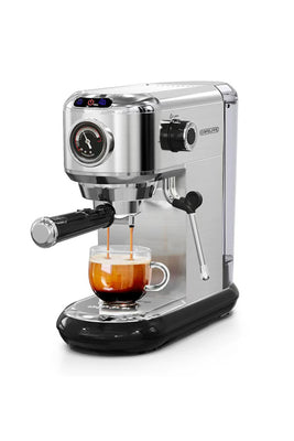 CAFELFFE Semi-Automatic Espresso Maker - Professional Grade Coffee Machine with Steam Wand, Silver Stainless Steel Multifunctional Coffee Machine for Home and Office, Birthday Gift, New Year Gift-MK601