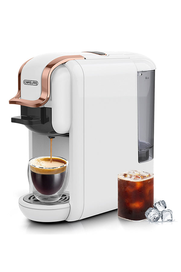 CAFELFFE 4-in-1 Automatic Coffee Machine for Nespresso, Dolce Gusto, Starbucks ESE Pod Capsules and Coffee Powder Cold/Hot Brewing MK603 Compact Coffee Machine, Multifunctional Coffee Machine for Home and Office, Birthday Gift, New Year Gift-MK603