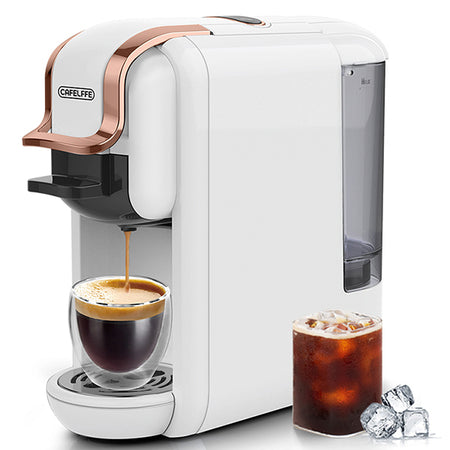 CAFELFFE 4-in-1 Hot/Cold Capsule Coffee Machine MK603 Black/White