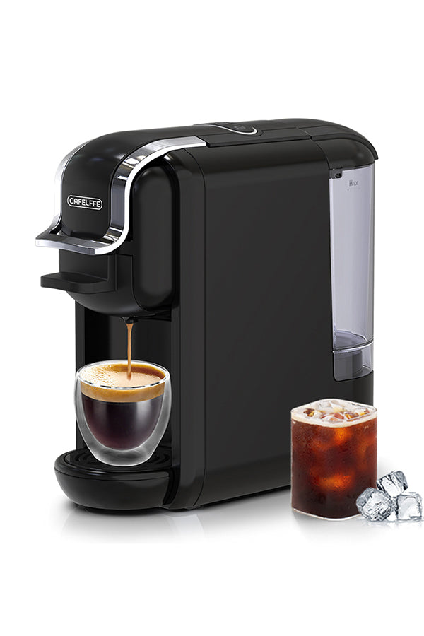 CAFELFFE 4-in-1 Automatic Coffee Machine for Nespresso, Dolce Gusto, Starbucks ESE Pod Capsules and Coffee Powder Cold/Hot Brewing MK603 Compact Coffee Machine, Multifunctional Coffee Machine for Home and Office, Birthday Gift, New Year Gift-MK603