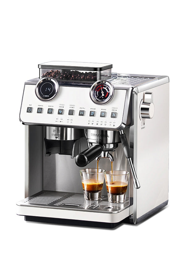 CAFELFFE Espresso Coffee Machine With Grinder MK608 Black/White