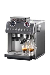 CAFELFFE Fully Automatic Espresso Machine with 58mm Portafilter. Coffee Grinder, Double Boiler. Brews Coffee, Froths Milk, and Heats Water. Suitable for Commercial Use or Home Barista Use.