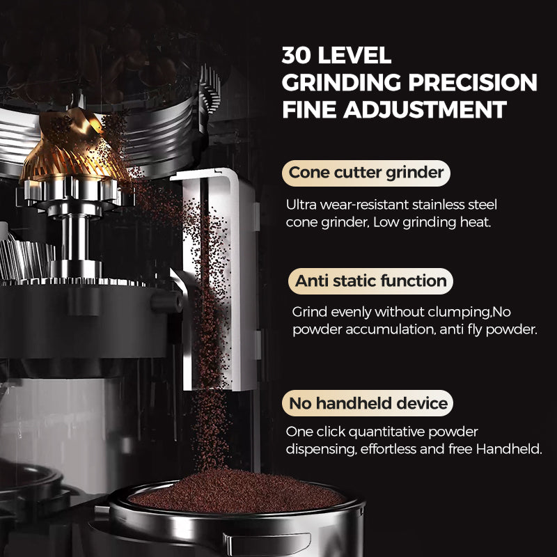 CAFELFFE Espresso Coffee Machine With Grinder MK608 Black/White