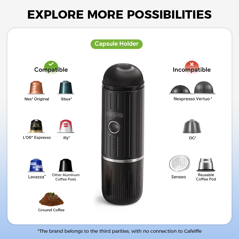 CAFELFFE 2-in-1 Hot/Cold Portable Espresso Coffee Machine MK502