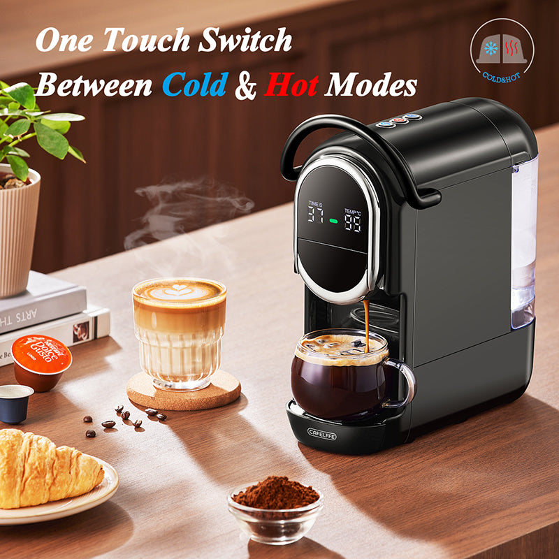 CAFELFFE 4-in-1 Hot/Cold Capsule Coffee Machine MK609S Black