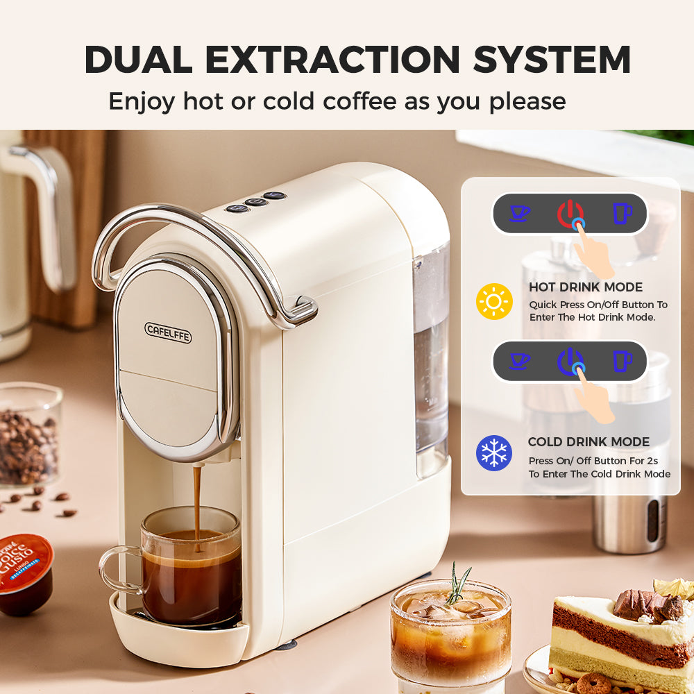 CAFELFFE 3-in-1 Hot/Cold Capsule Coffee Machine MK609 White
