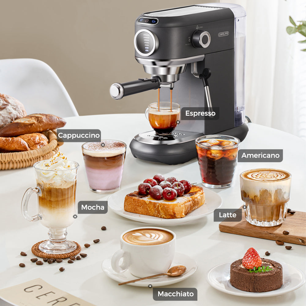 CAFELFFE 4-in-1 Espresso Coffee Machine MK601F Grey, Nepresso/DG Capsules