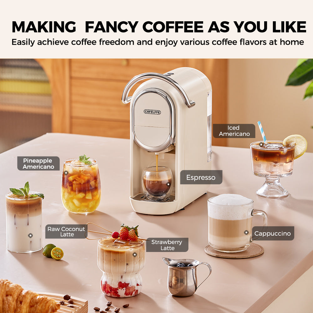 CAFELFFE 3-in-1 Hot/Cold Capsule Coffee Machine MK609 White