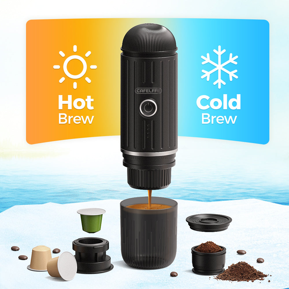 CAFELFFE MK502 Portable Espresso Machine - 2-in-1 Coffee Maker, 7500mAh Battery, Travel-Friendly with Carrying Bag