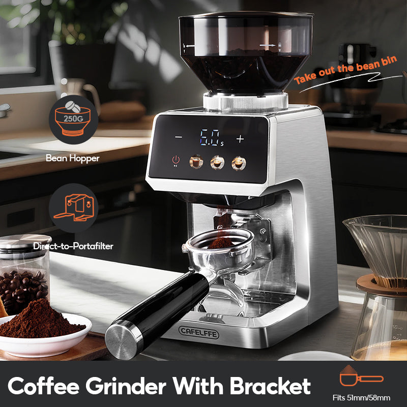 CAFELFFE Smart Touch Panel Coffee Grinder, 35-Levels Grind Adjustment, Anti-Static Tech Suitable for Espresso, Americano, Pour-over, Drip Coffee, and French Press - MK303