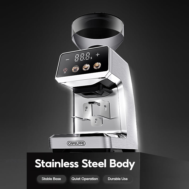 CAFELFFE Smart Touch Panel Coffee Grinder, 35-Levels Grind Adjustment, Anti-Static Tech Suitable for Espresso, Americano, Pour-over, Drip Coffee, and French Press - MK303