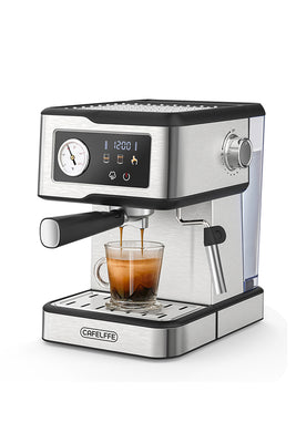 CAFELFFE Semi-Automatic Espresso Maker - Professional Grade Coffee Machine with Steam Wand, 20Bar Pressure, Silver Stainless Steel Multifunctional Coffee Machine for Home and Office, Birthday Gift, New Year Gift-MK901