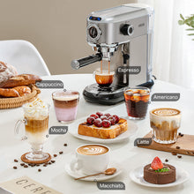 Laden Sie das Bild in den Galerie-Viewer, CAFELFFE Semi-Automatic Espresso Maker - Professional Grade Coffee Machine with Steam Wand, Silver Stainless Steel Multifunctional Coffee Machine for Home and Office, Birthday Gift, New Year Gift-MK601