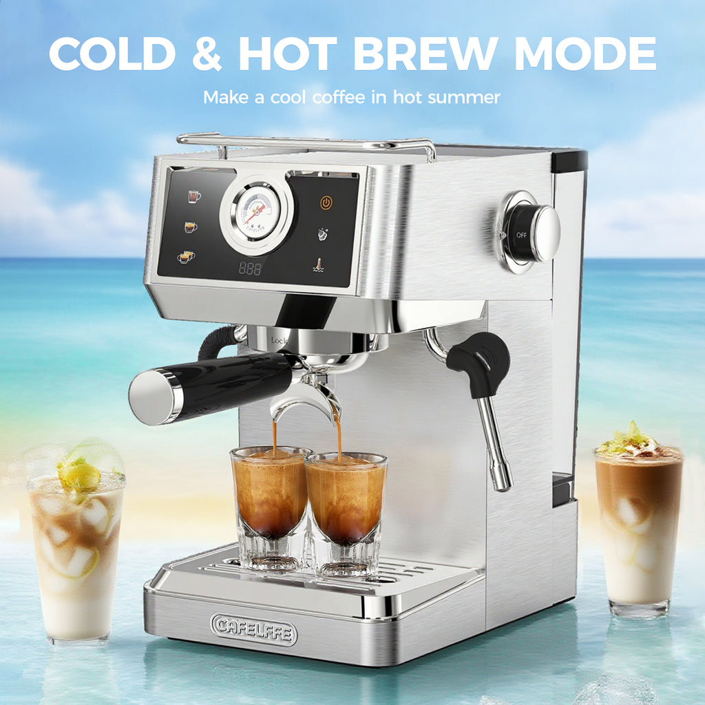 CAFELFFE Barista Professional Semi-Automatic Machine 58mm Extraction System/20Bar Pressure/Touch Panel/Hot & Cold Brew Function Home Barista Multifunctional Coffee Machine for Home and Office, Birthday Gift, New Year Gift-MK902