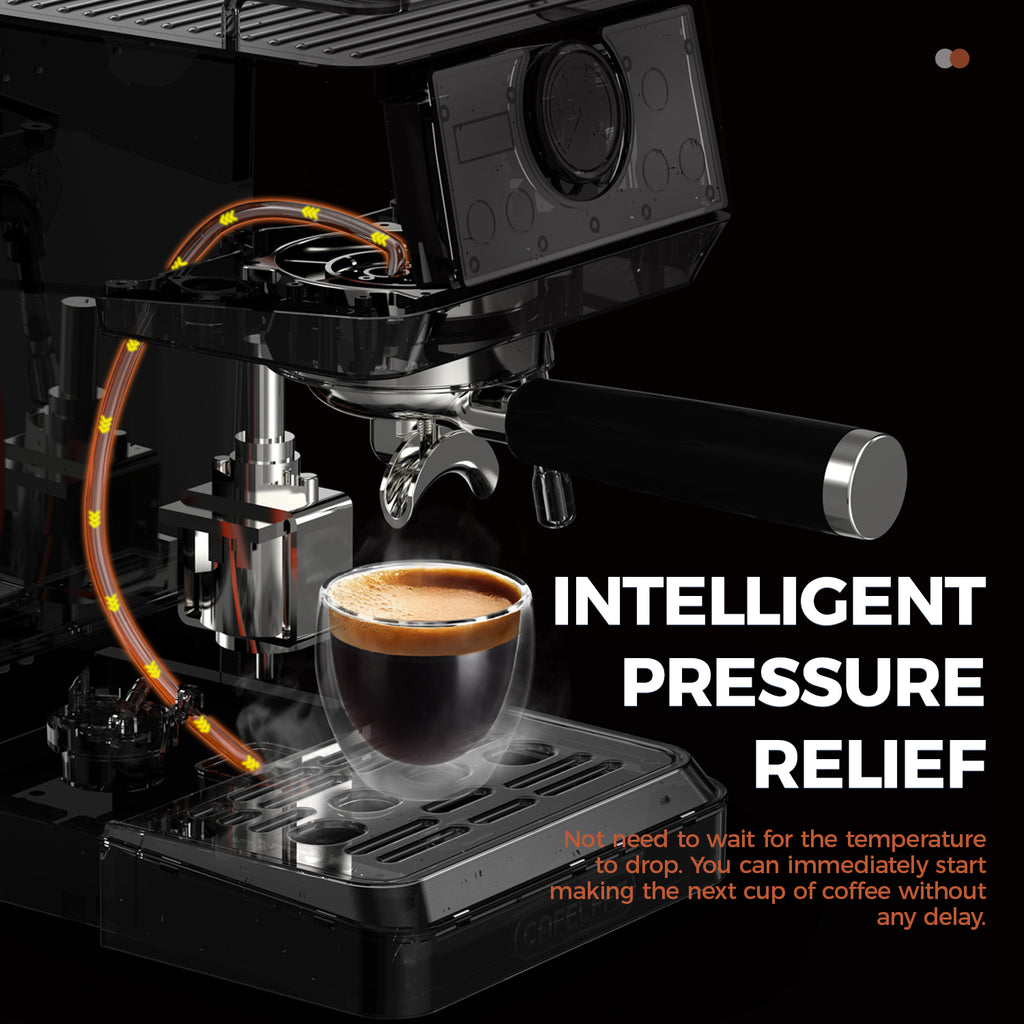 CAFELFFE Barista Professional Semi-Automatic Machine 58mm Extraction System/20Bar Pressure/Touch Panel/Hot & Cold Brew Function Home Barista Multifunctional Coffee Machine for Home and Office, Birthday Gift, New Year Gift-MK902