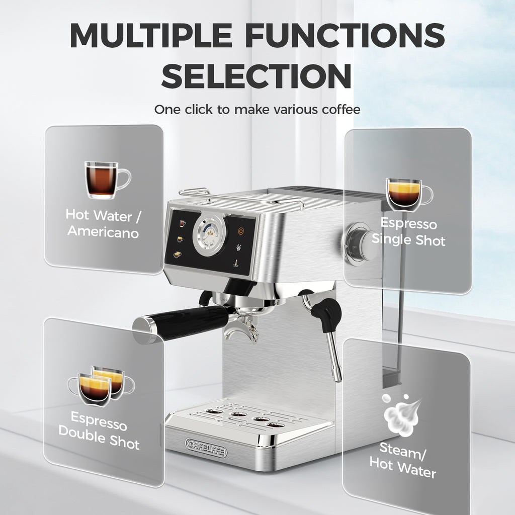 CAFELFFE Barista Professional Semi-Automatic Machine 58mm Extraction System/20Bar Pressure/Touch Panel/Hot & Cold Brew Function Home Barista Multifunctional Coffee Machine for Home and Office, Birthday Gift, New Year Gift-MK902
