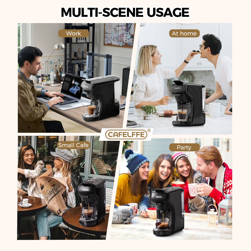 CAFELFFE 3-in-1 Hot/Cold Capsule Coffee Machine MK602 Black