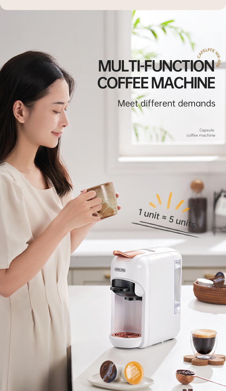 CAFELFFE 5-in-1 Hot/Cold Capsule Coffee Machine MK606 Black CAFELFFE 5-in-1 Hot/Cold Capsule Coffee Machine MK606 Black